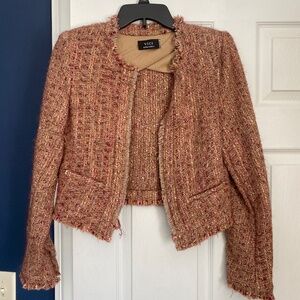 Bouclé open front jacket